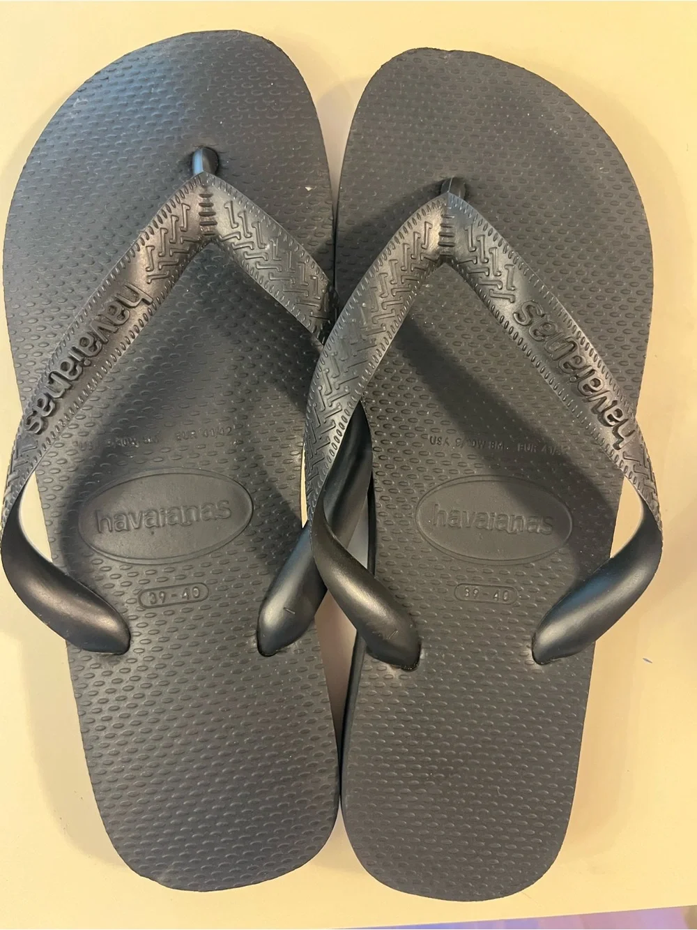 Havaianas Men's Black Flip Flops - Classic Rubber Thong Sandals Sz 8m 10w nwot